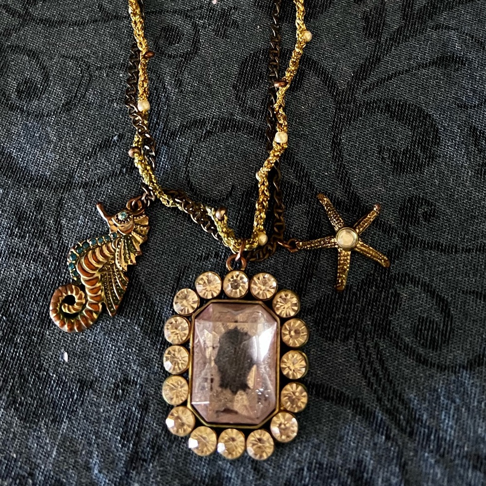 VTG Betsey Johnson Nautical Rhinestone necklace